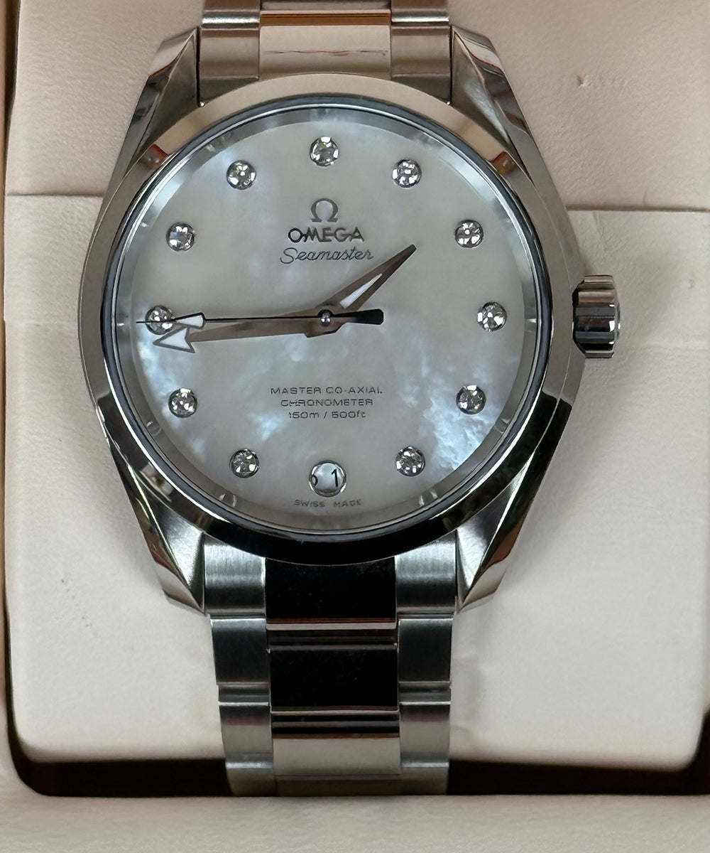 Omega Seamaster Aqua Terra Silver Dial Full Set - Top Condition Like new! - Perlmutt MOP