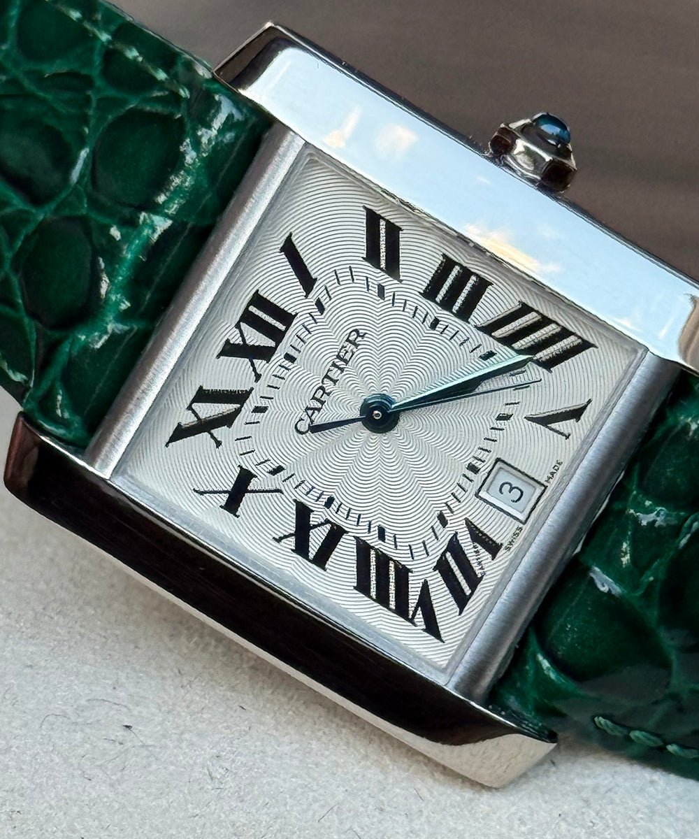 Cartier Tank Française - 18k Top Condition 18kt White gold case + buckle