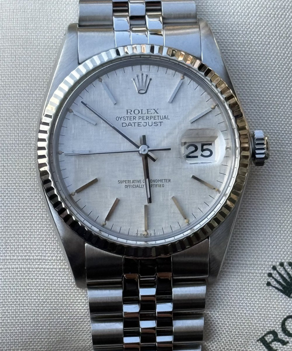 Rolex Datejust 36 16014 - Linen Dial Top Condition + Rolex Service / NFT Card 10/27