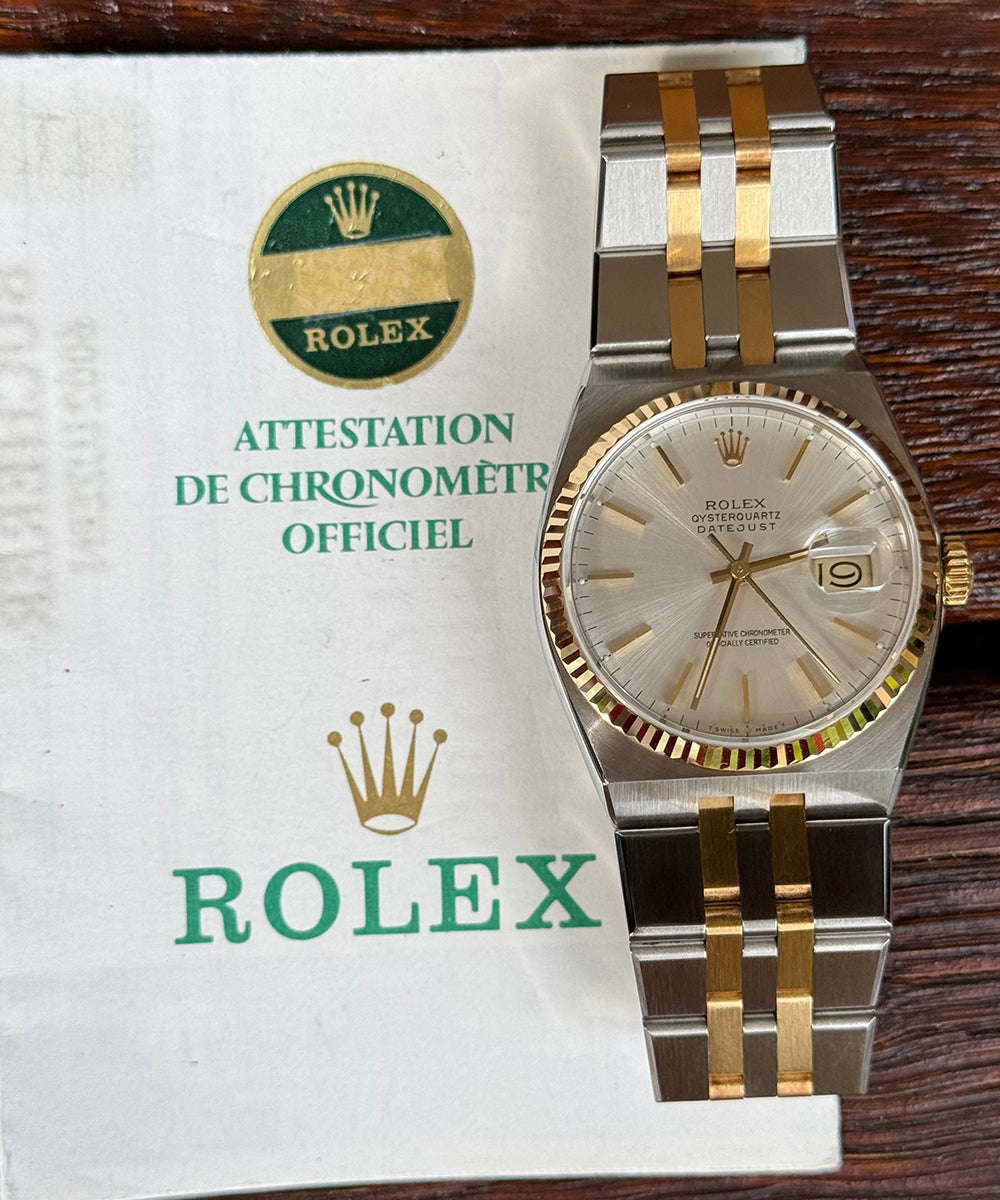 Rolex - Datejust Oysterquartz - 17013 - 36 × 42 mm - perfect collectors piece like NOS Bucherer papers