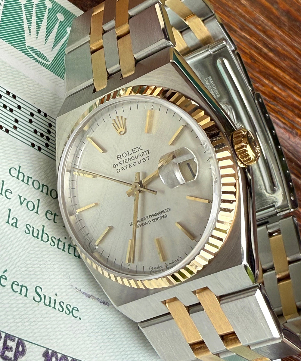 Rolex - Datejust Oysterquartz - 17013 - 36 × 42 mm - perfect collectors piece like NOS Bucherer papers