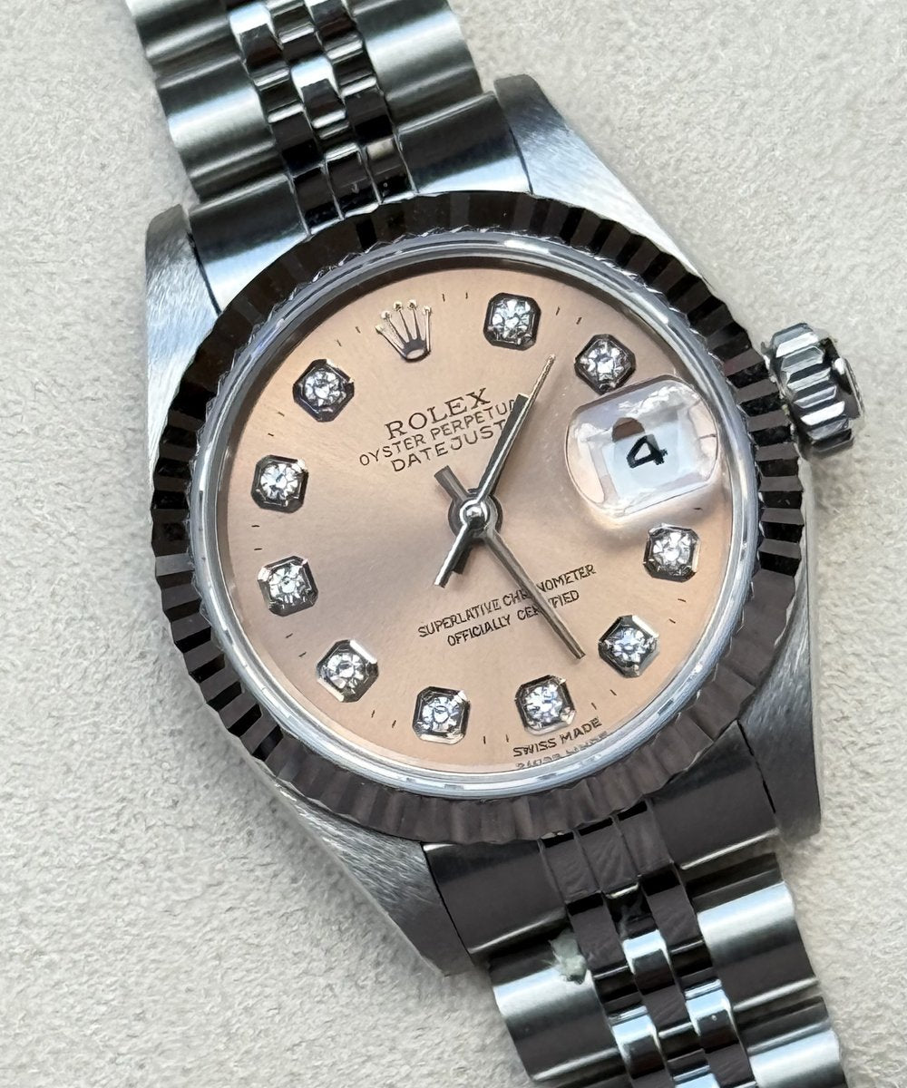 Rolex Lady-Datejust 69174 - Top ! pink diamond dial incl rolex offic service card 2023