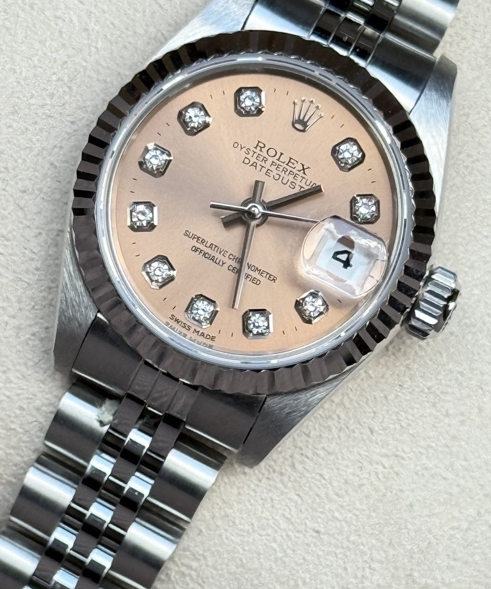 Rolex Lady-Datejust 69174 - Top ! pink diamond dial incl rolex offic service card 2023