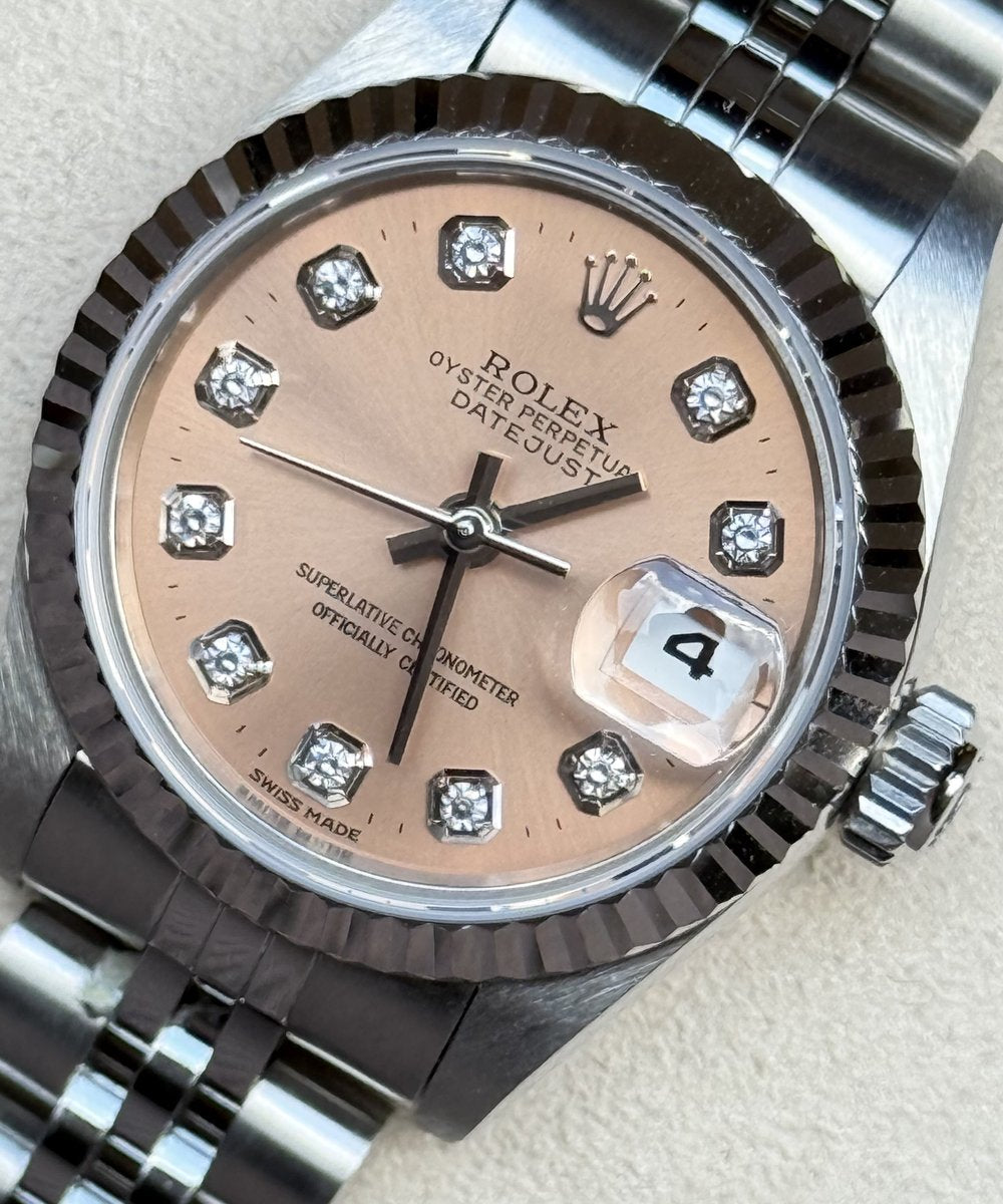 Rolex Lady-Datejust 69174 - Top ! pink diamond dial incl rolex offic service card 2023