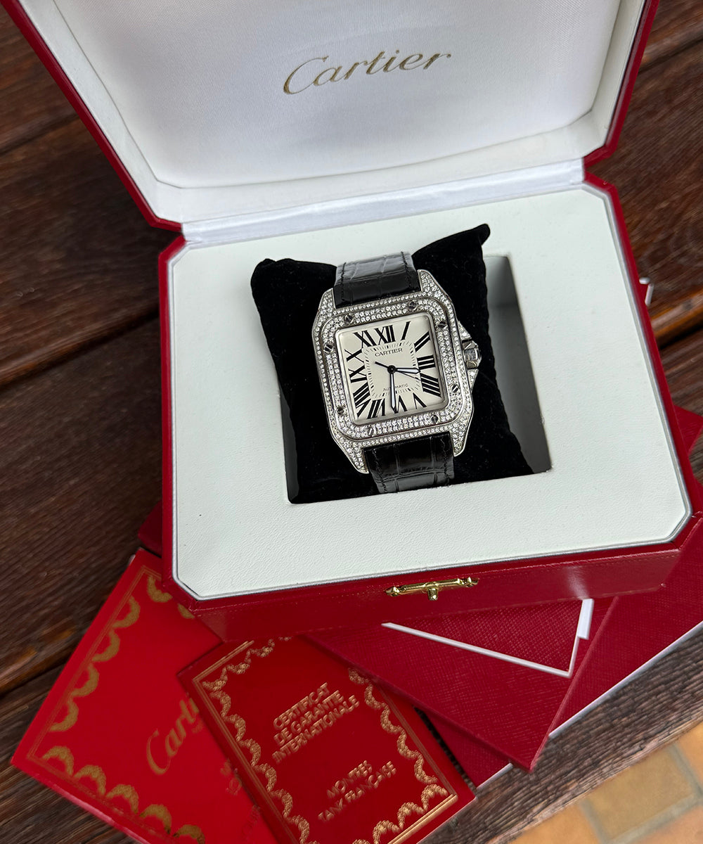 Cartier - Santos 100 XL - 2656 (Santos Diamond) - 38 x 51 mm