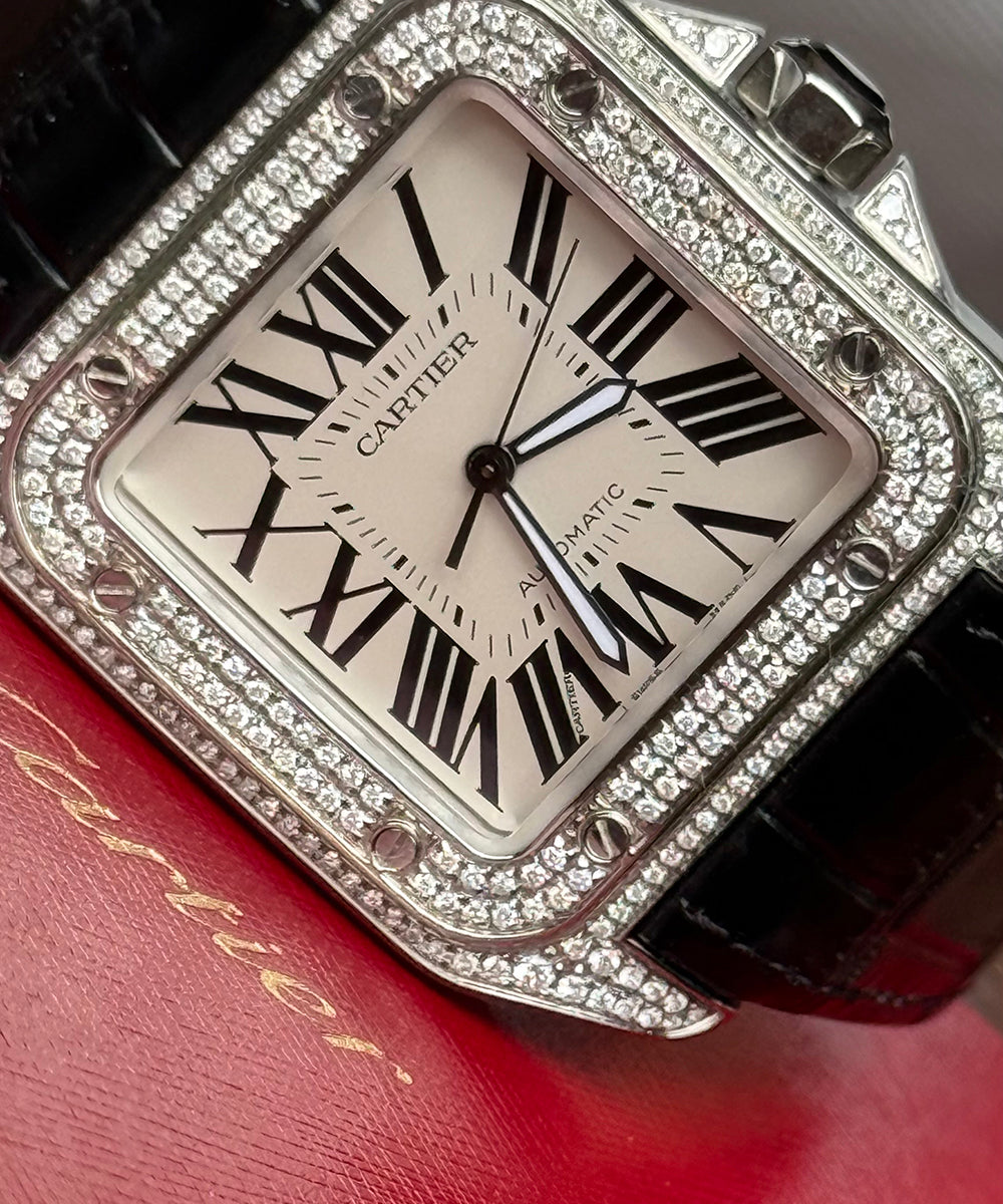Cartier - Santos 100 XL - 2656 (Santos Diamond) - 38 x 51 mm