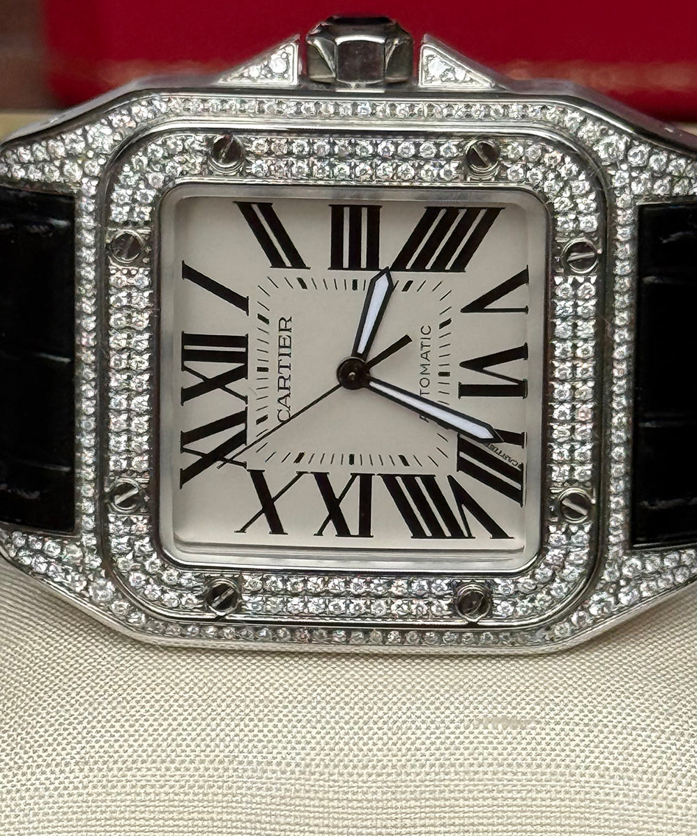 Cartier - Santos 100 XL - 2656 (Santos Diamond) - 38 x 51 mm