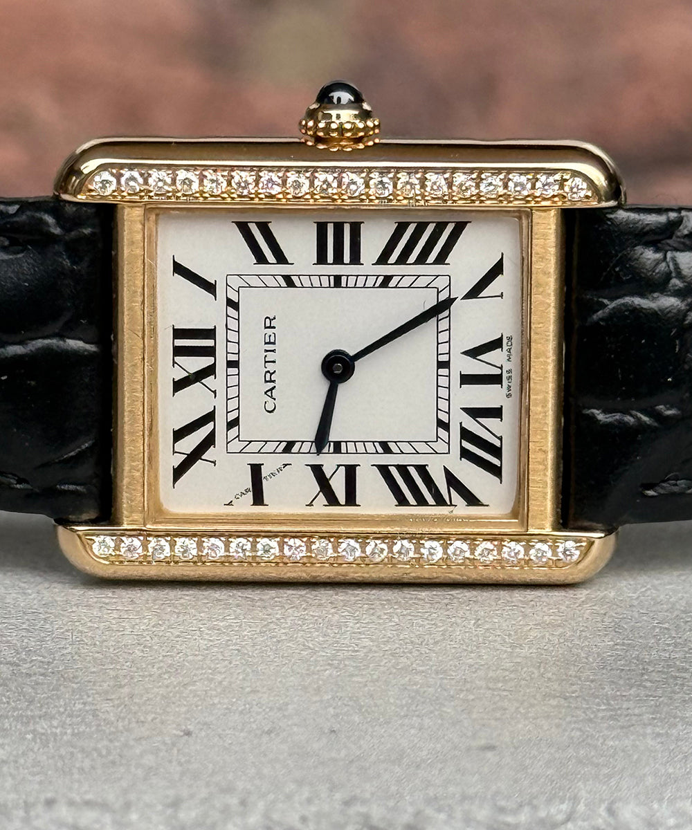 Cartier - Tank Solo - 3168 - 24 x 31 mm - Diamond Setting