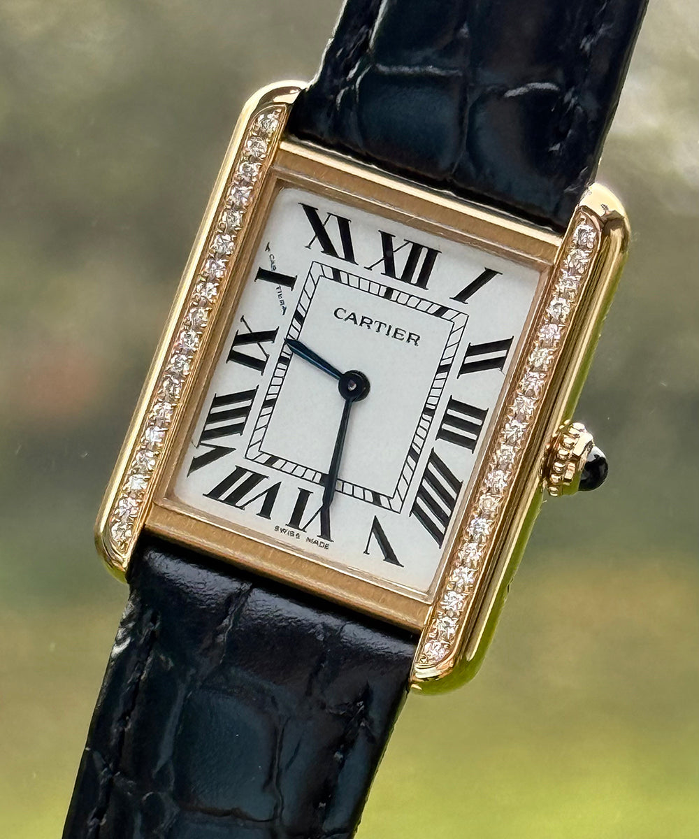 Cartier - Tank Solo - 3168 - 24 x 31 mm - Diamond Setting