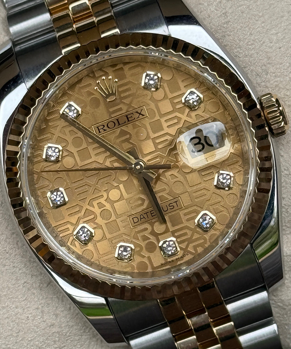 Rolex - Datejust 36 - 116233 - 36 mm - diamond dial jubilee dial
