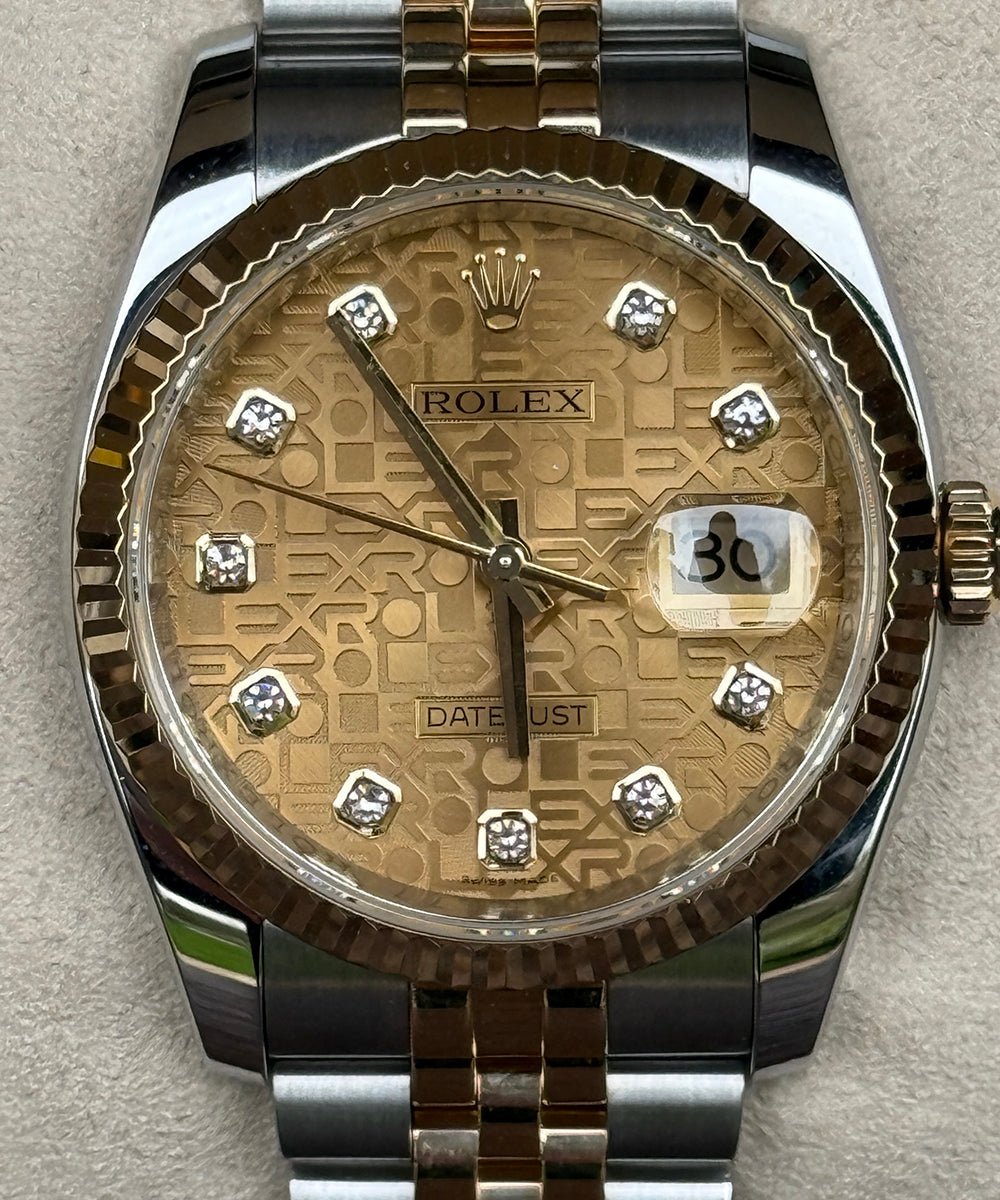 Rolex - Datejust 36 - 116233 - 36 mm - diamond dial jubilee dial