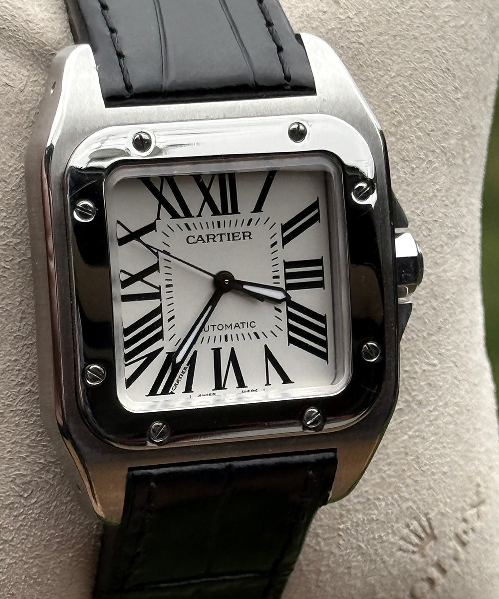 Cartier - Santos 100 - 2878 - 33 x 44 mm - medium model top condition