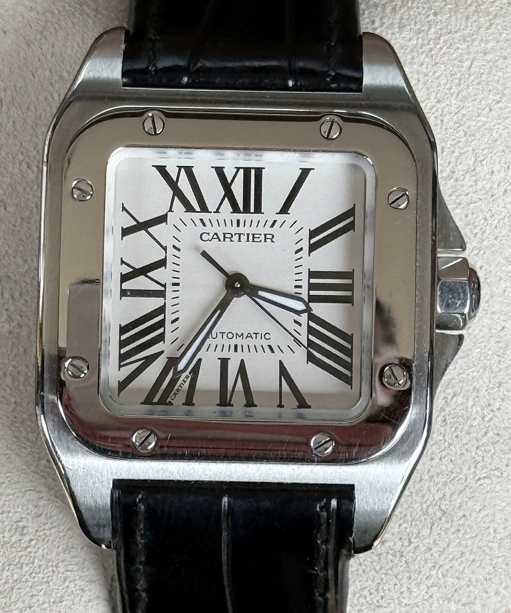 Cartier - Santos 100 - 2878 - 33 x 44 mm - medium model top condition