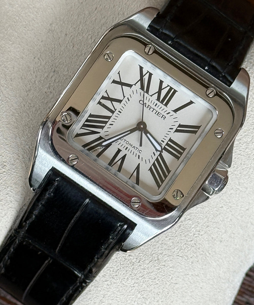 Cartier - Santos 100 - 2878 - 33 x 44 mm - medium model top condition