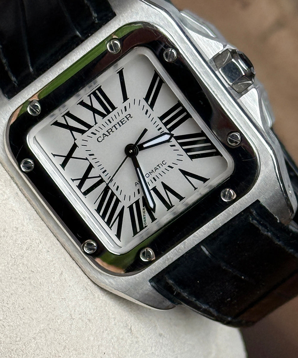 Cartier - Santos 100 - 2878 - 33 x 44 mm - medium model top condition
