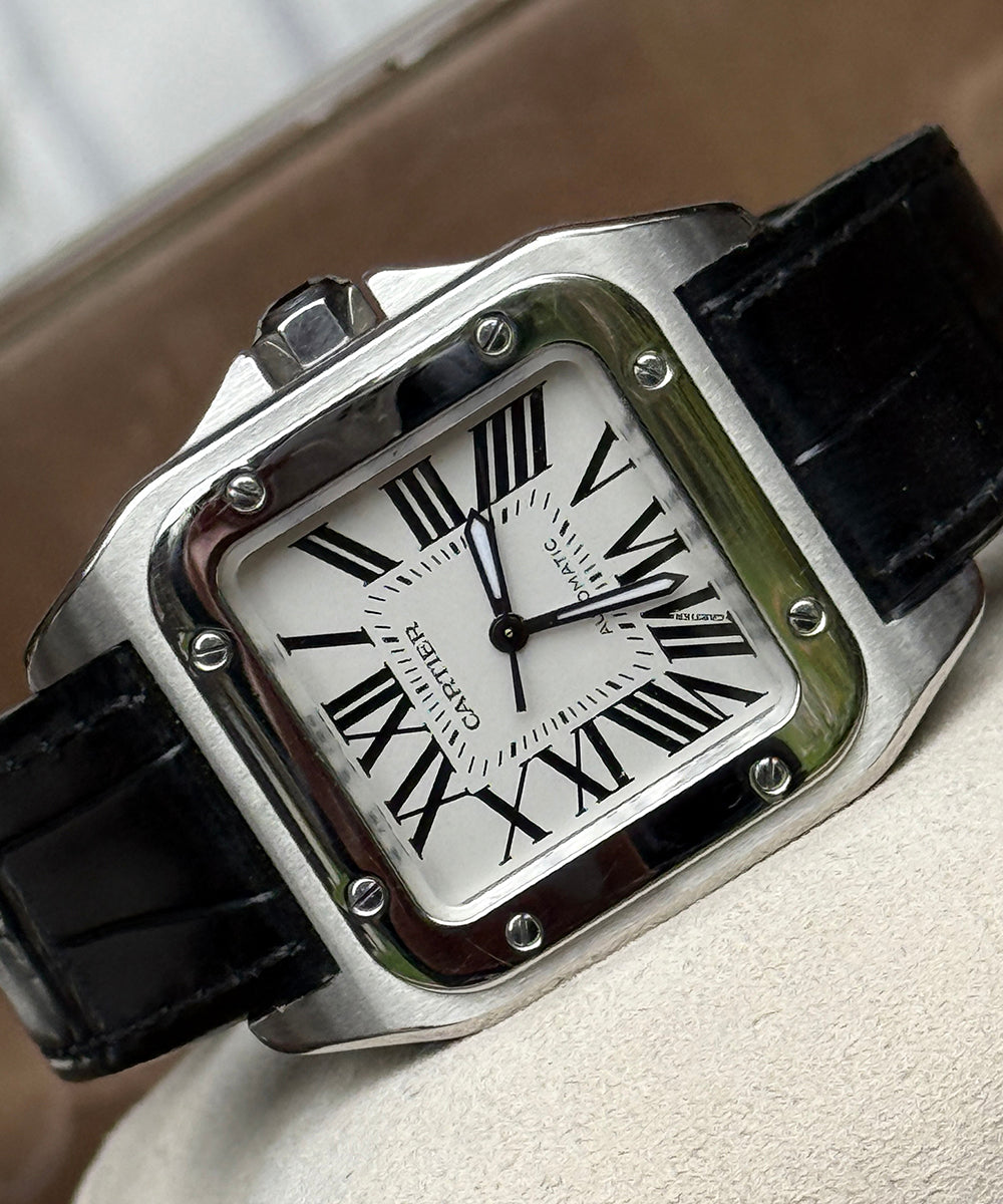 Cartier - Santos 100 - 2878 - 33 x 44 mm - medium model top condition