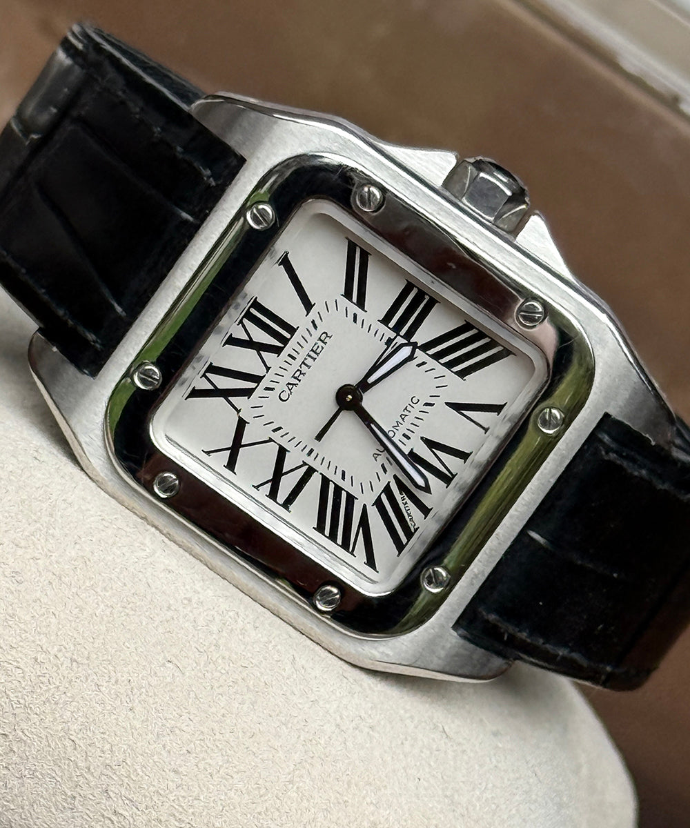 Cartier - Santos 100 - 2878 - 33 x 44 mm - medium model top condition
