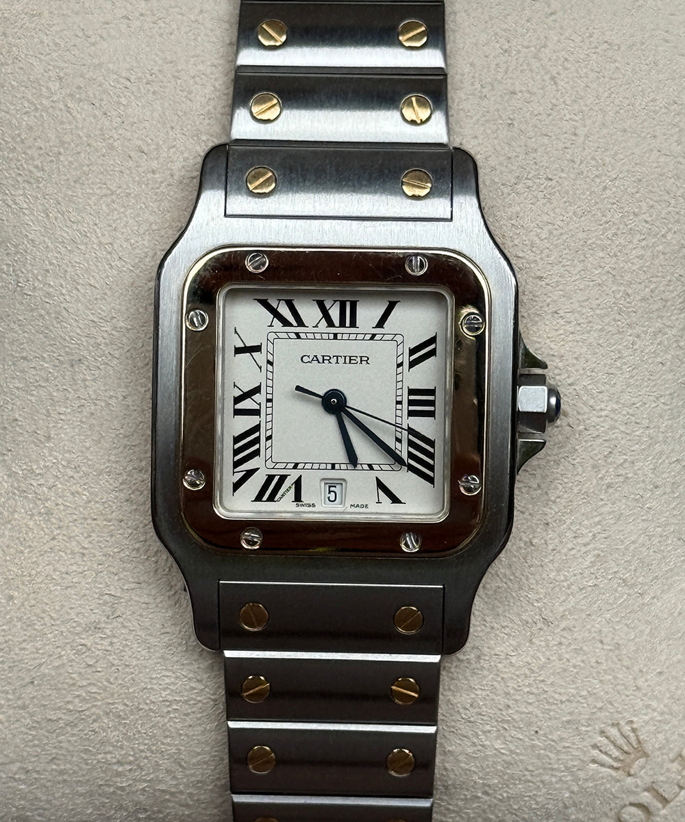 Cartier - Santos Galbée - 1566 - 29 x 41 mm - steel-gold