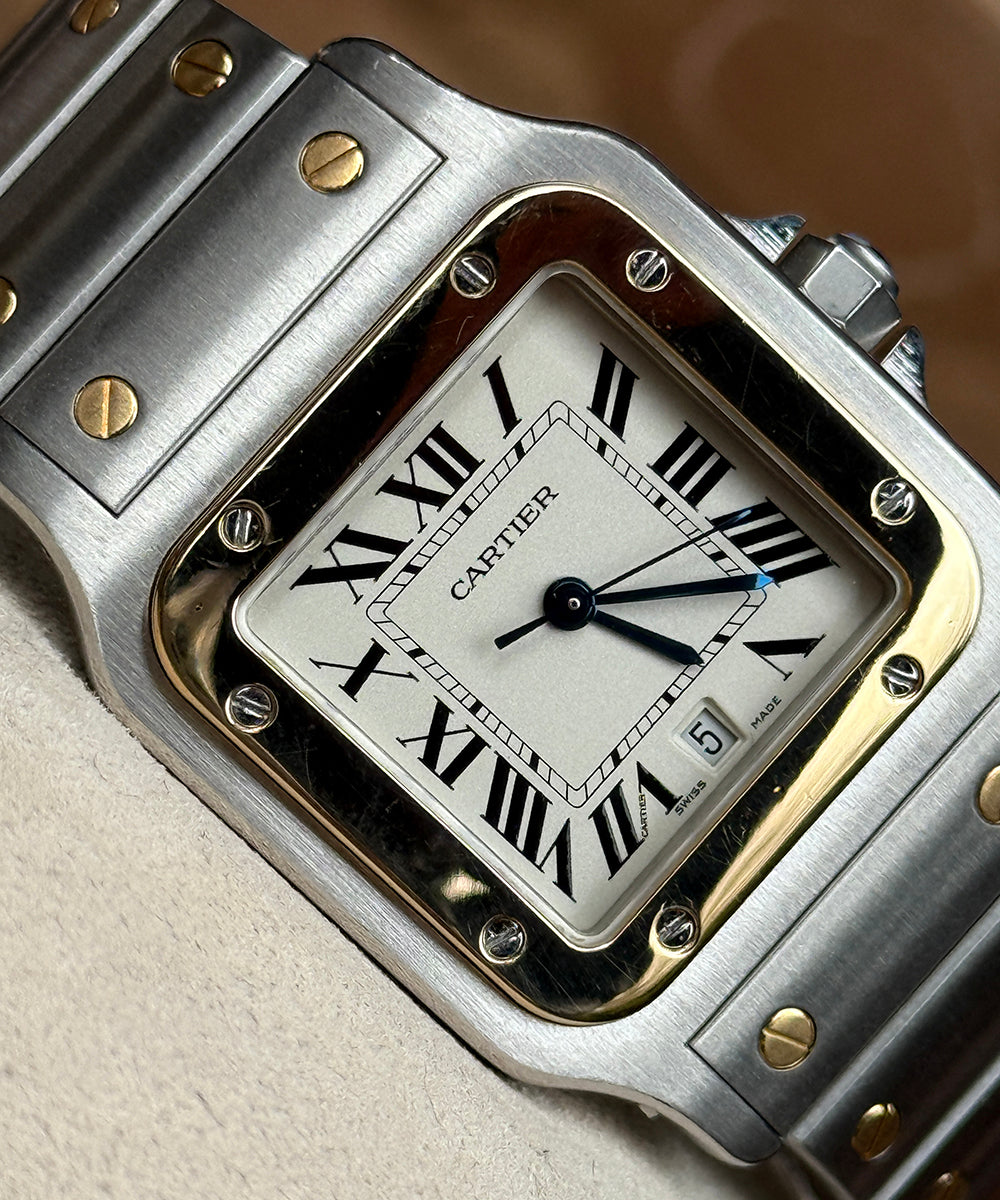 Cartier - Santos Galbée - 1566 - 29 x 41 mm - steel-gold