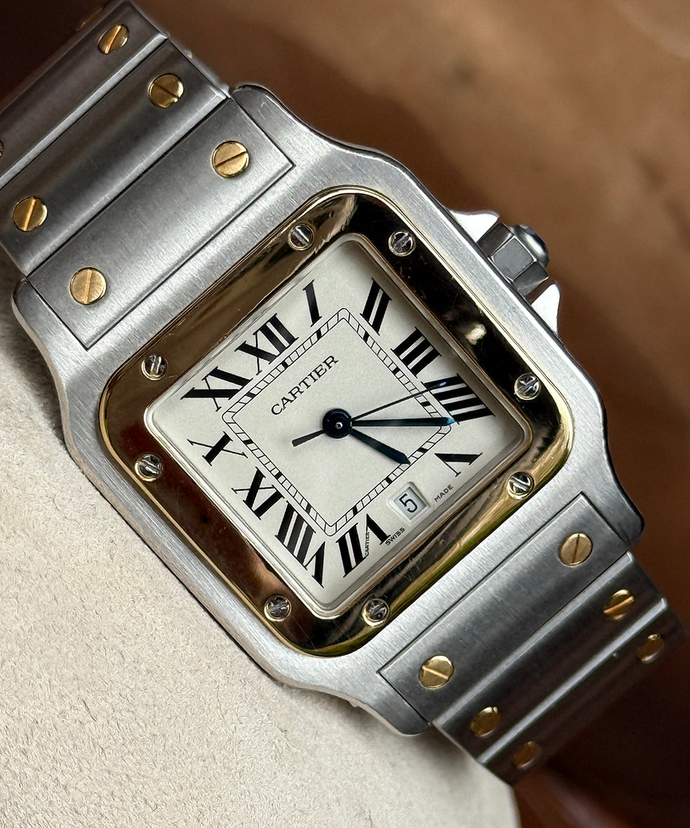 Cartier - Santos Galbée - 1566 - 29 x 41 mm - steel-gold