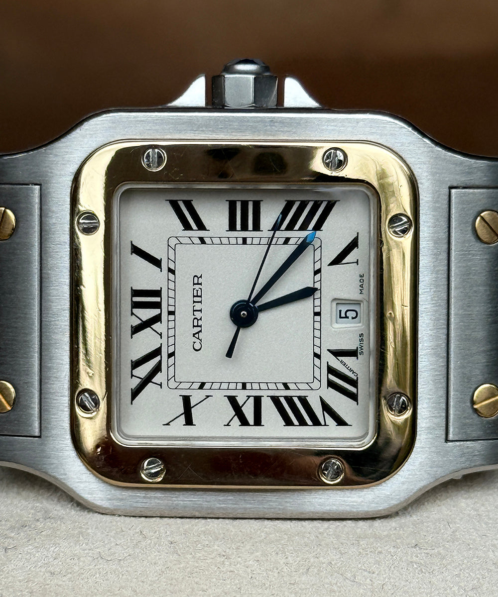 Cartier - Santos Galbée - 1566 - 29 x 41 mm - steel-gold