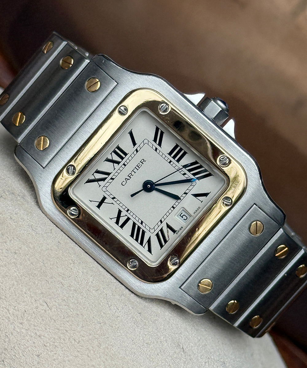 Cartier - Santos Galbée - 1566 - 29 x 41 mm - steel-gold