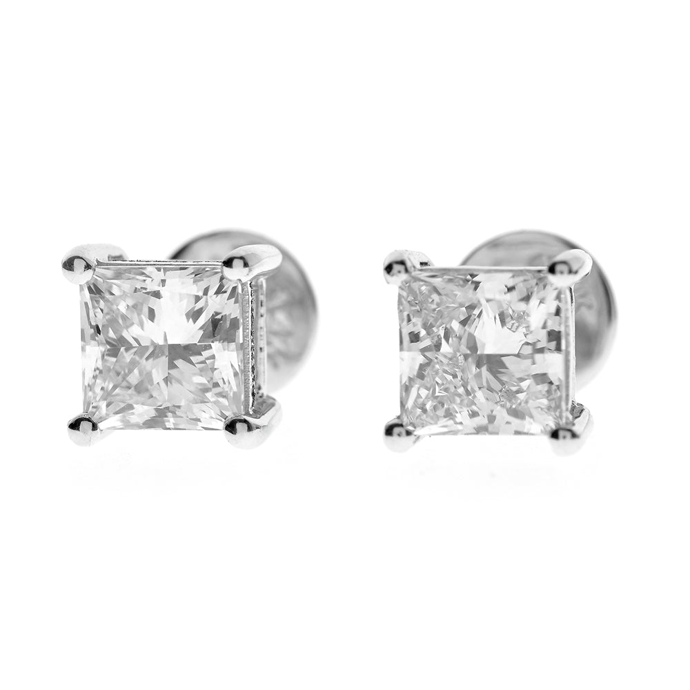 Diamant Ohrstecker, Diamond Earrings, Princess Cut, 2,0ct total
