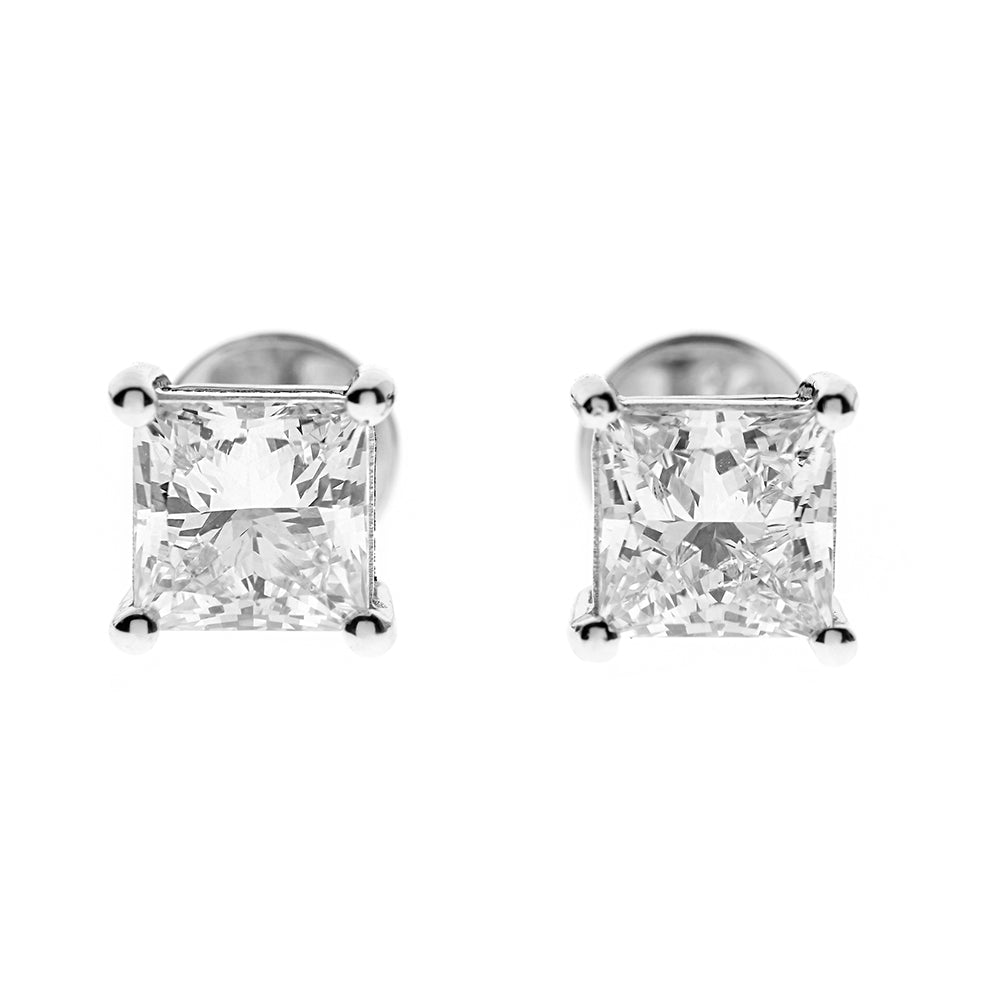 Diamant Ohrstecker, Diamond Earrings, Princess Cut, 2,0ct total