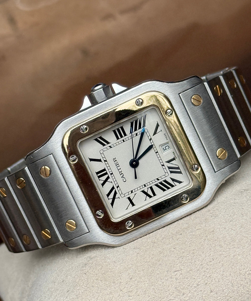 Cartier - Santos Galbée - 1566 - 29 x 41 mm - steel-gold