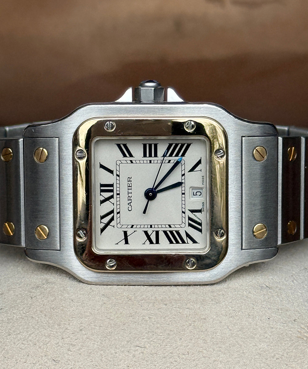 Cartier - Santos Galbée - 1566 - 29 x 41 mm - steel-gold