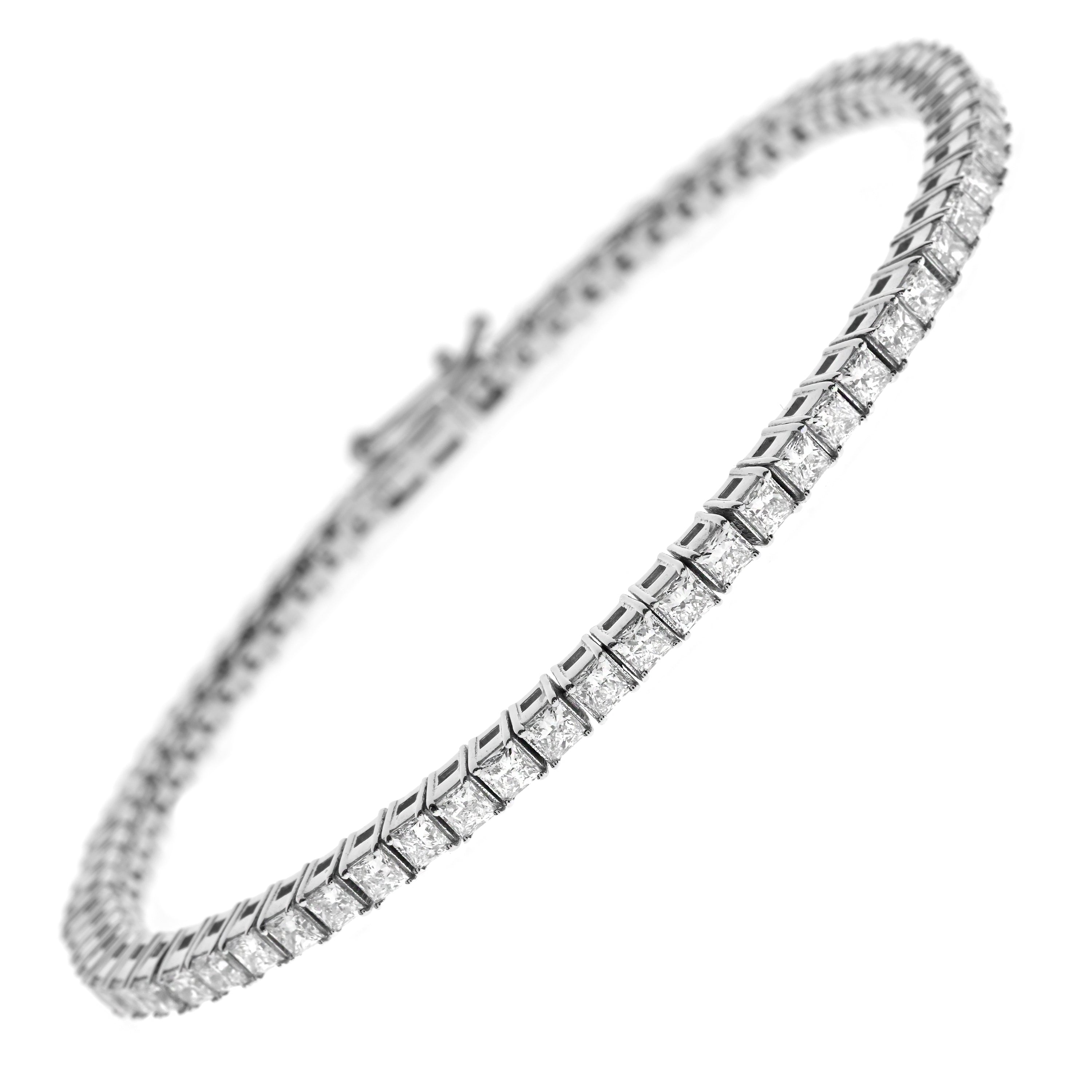 Tennis Diamantarmband, Tennis Bracelet, Princess Cut, 4ct