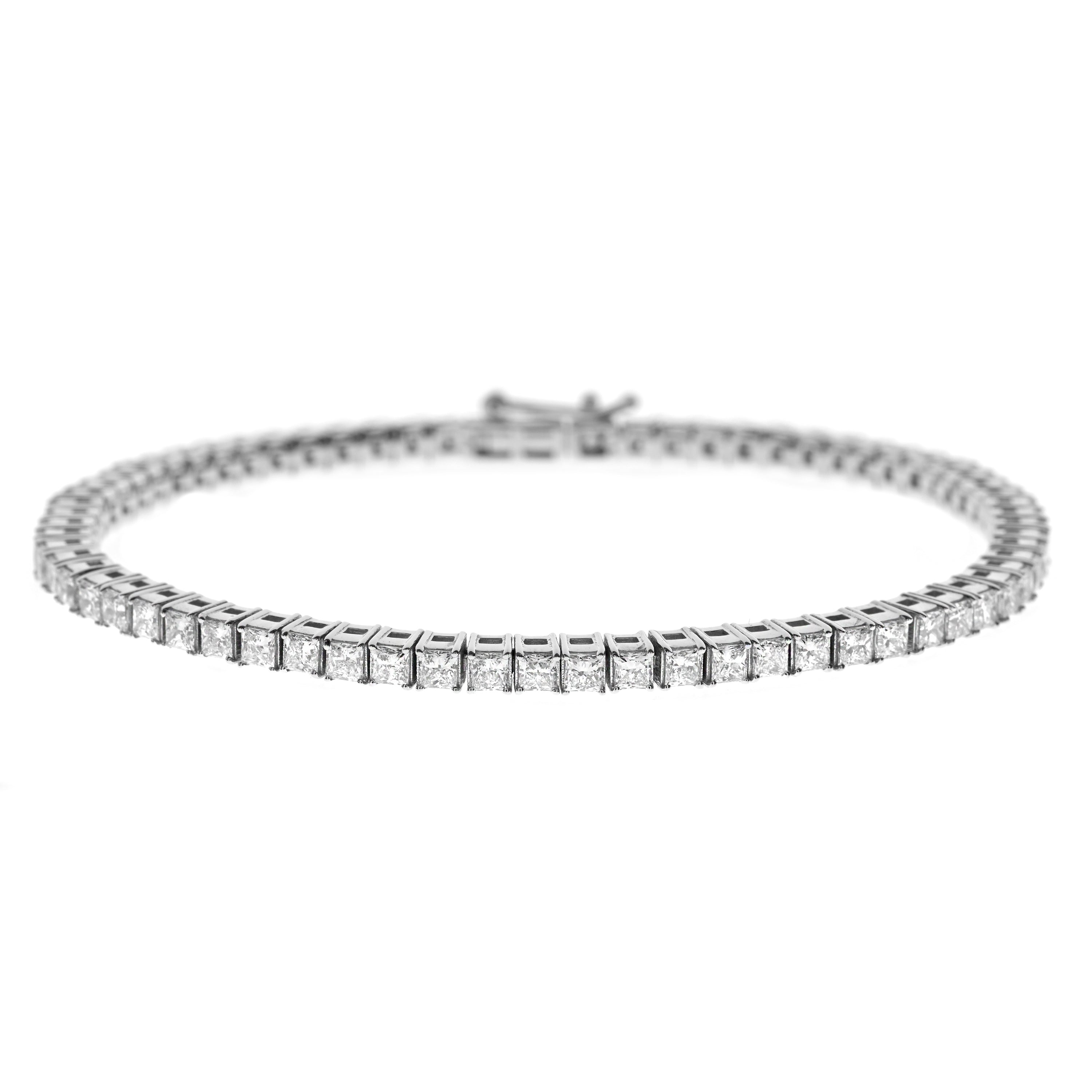 Tennis Diamantarmband, Tennis Bracelet, Princess Cut, 4ct