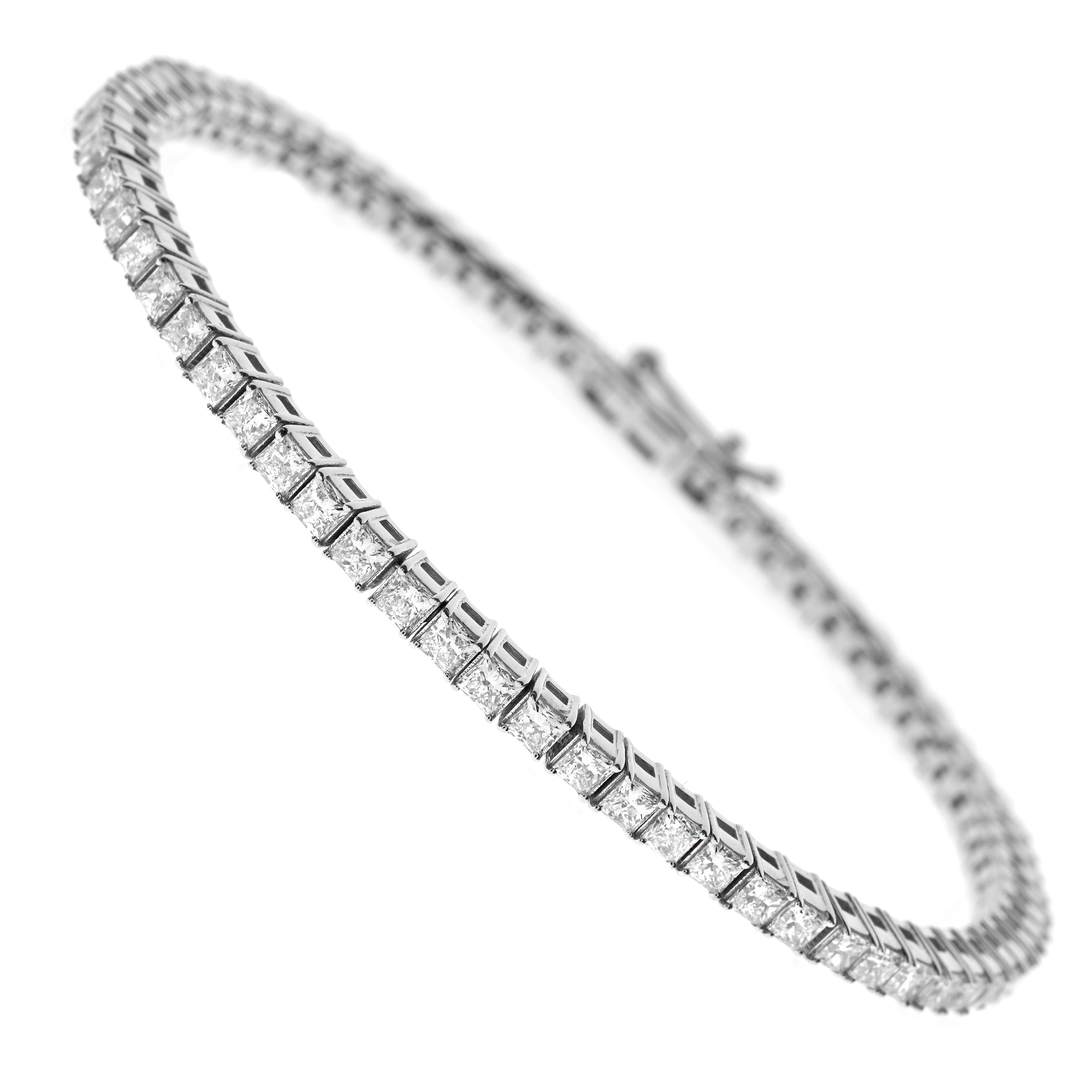 Tennis Diamantarmband, Tennis Bracelet, Princess Cut, 4ct