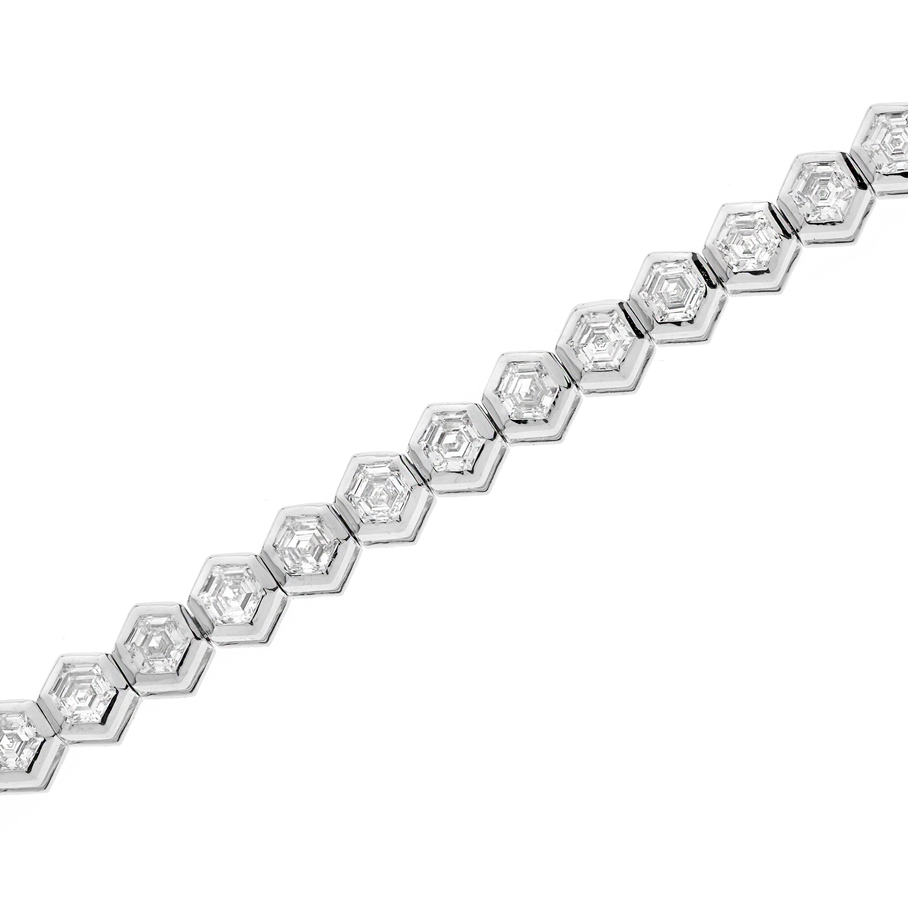 Hexagon Diamantarmband, Tennis Bracelet Hexagon, 5ct
