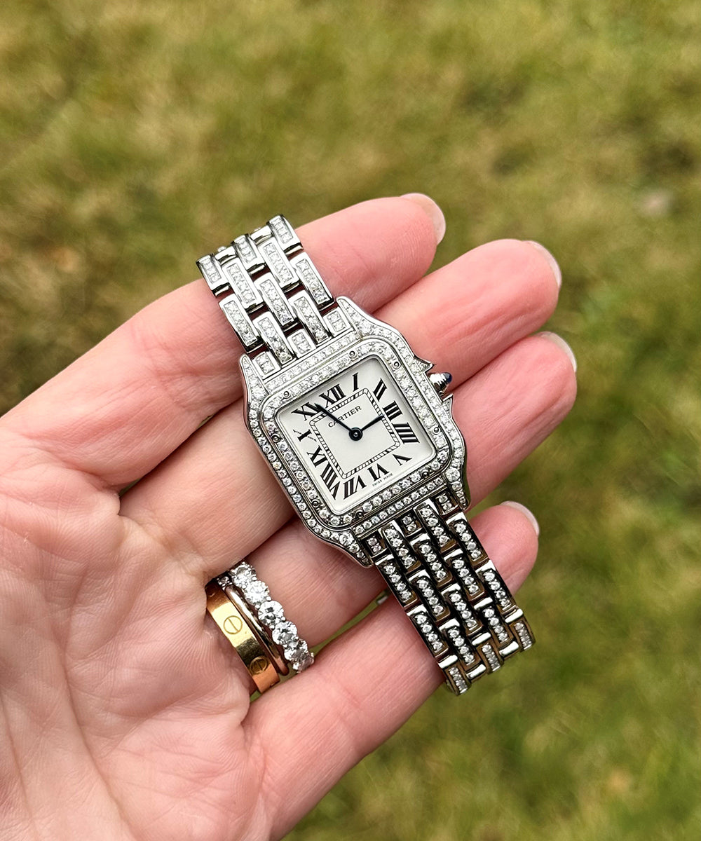 Cartier Panthère -	WSPN0007 (Iced Out) - Full Diamond Setting - Top Condition