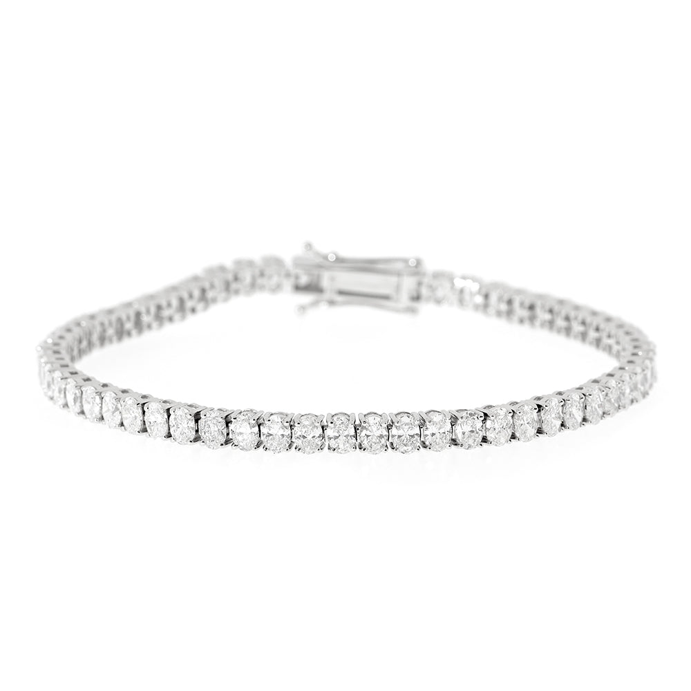 Tennis Bracelet, Diamond Bracelet, Oval Fancy Cut 6.70Ct