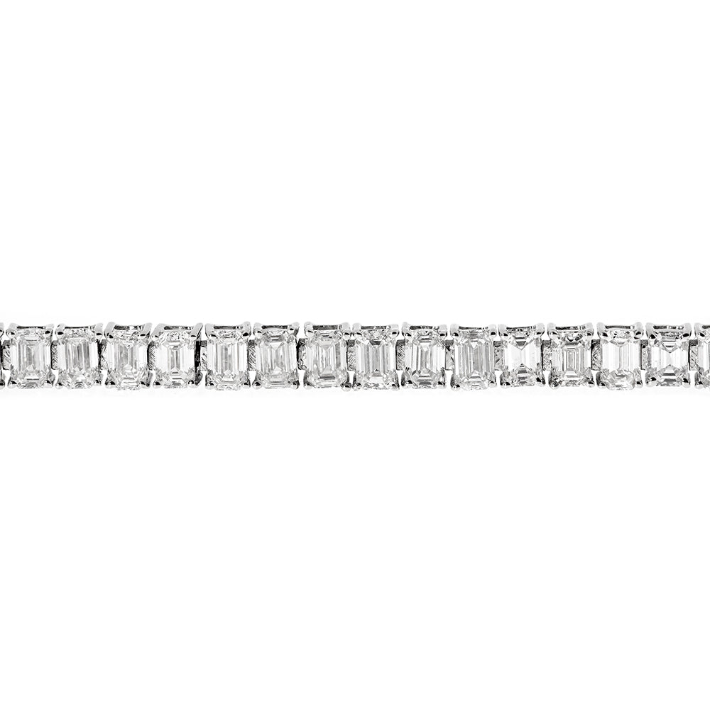 Tennis Bracelet, Diamond Bracelet, Emmerald Fancy Cut 4.52Ct