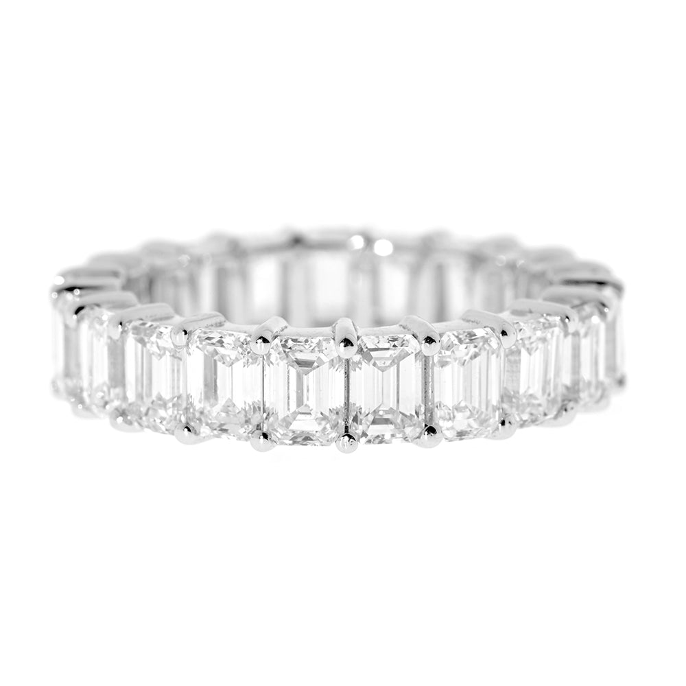 Diamantring, 4ct, Eternity Ring, Memory Ring, Emerald Fancy Cut - Labgrown