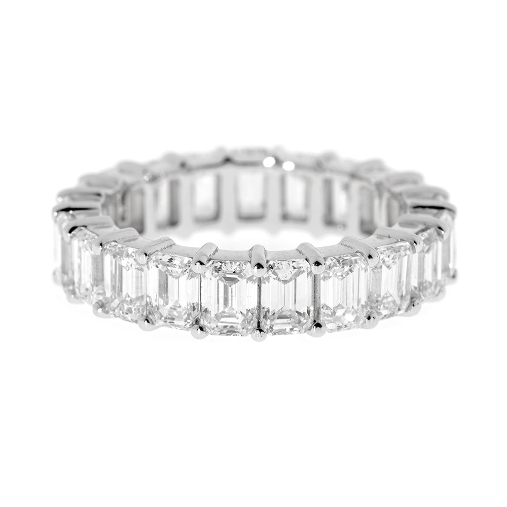 Diamantring, 4ct, Eternity Ring, Memory Ring, Emerald Fancy Cut - Labgrown