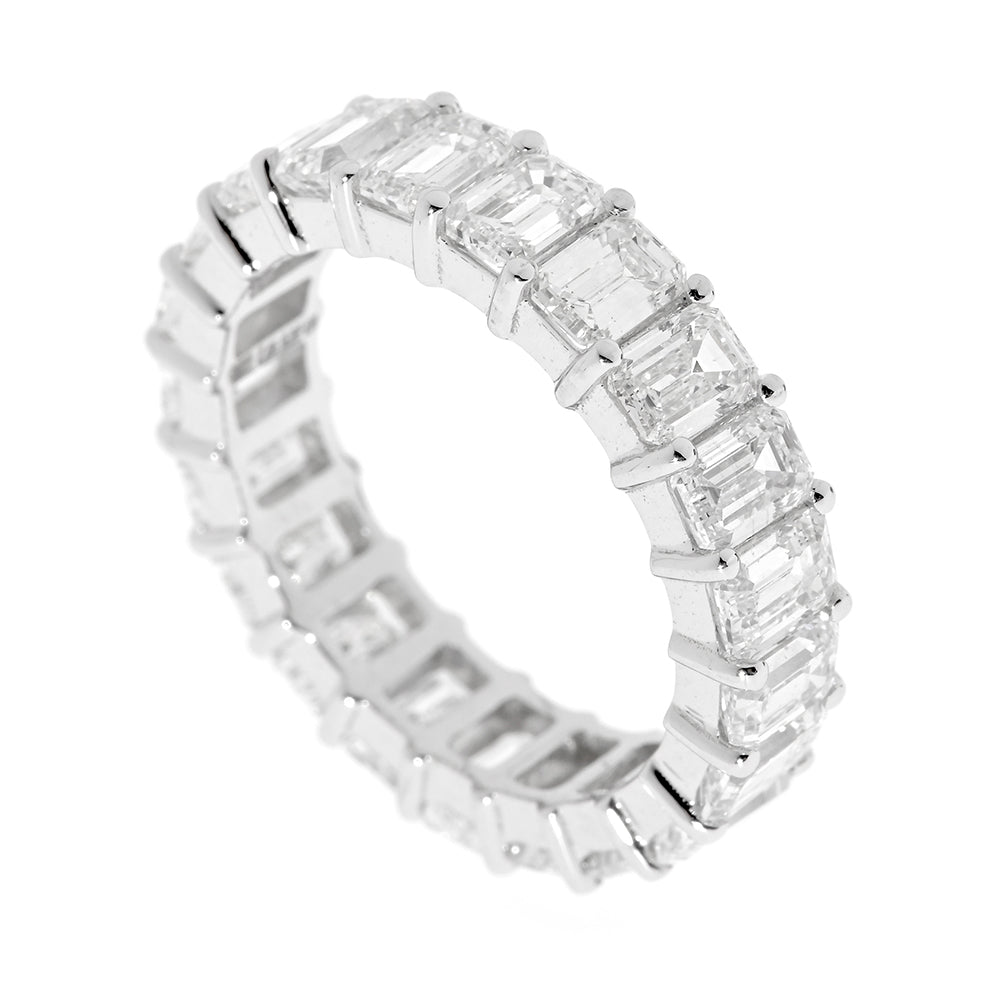 Diamantring, 4ct, Eternity Ring, Memory Ring, Emerald Fancy Cut - Labgrown