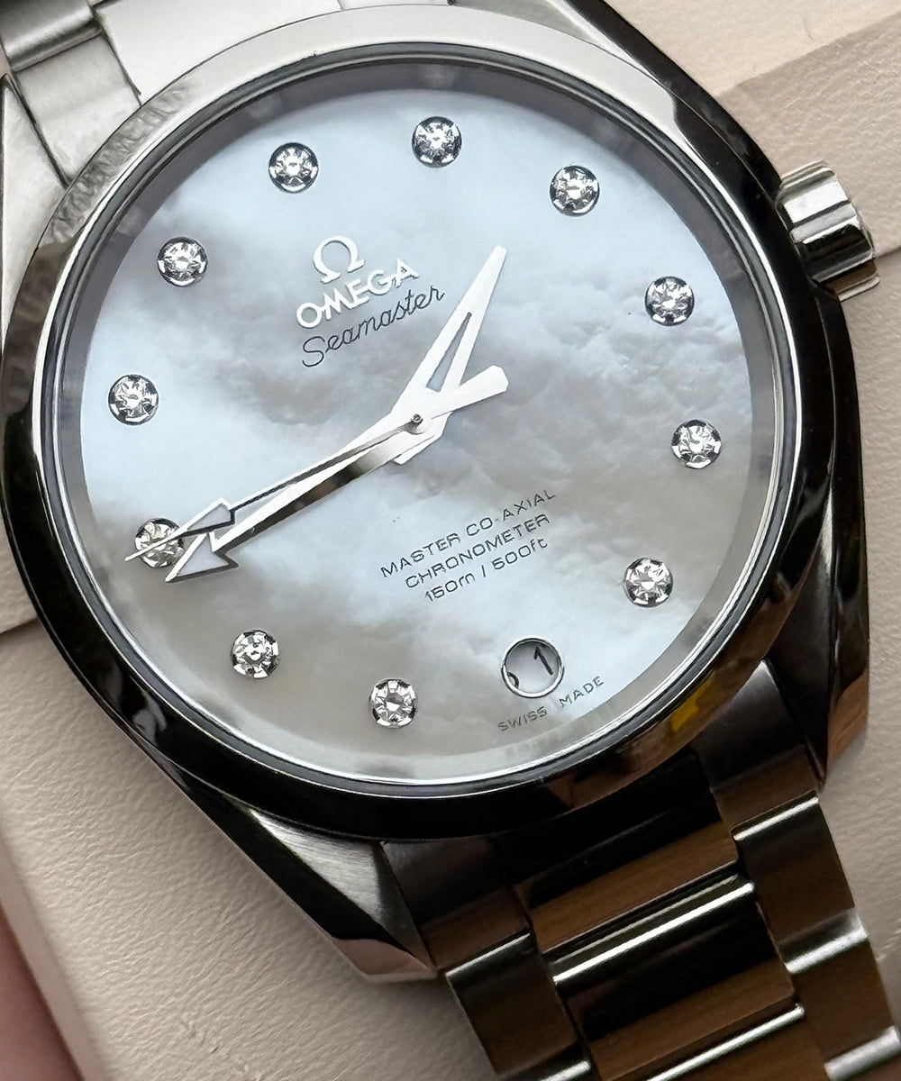 Omega Seamaster Aqua Terra Silver Dial Full Set - Top Condition Like new! - Perlmutt MOP