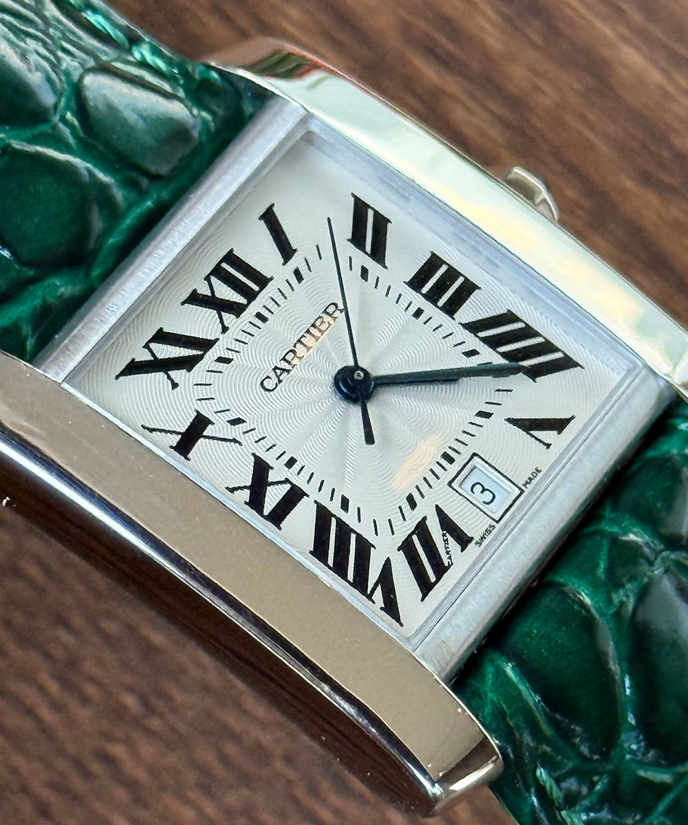 Cartier Tank Française - 2366 - 18k Top Condition 18kt White gold case + buckle