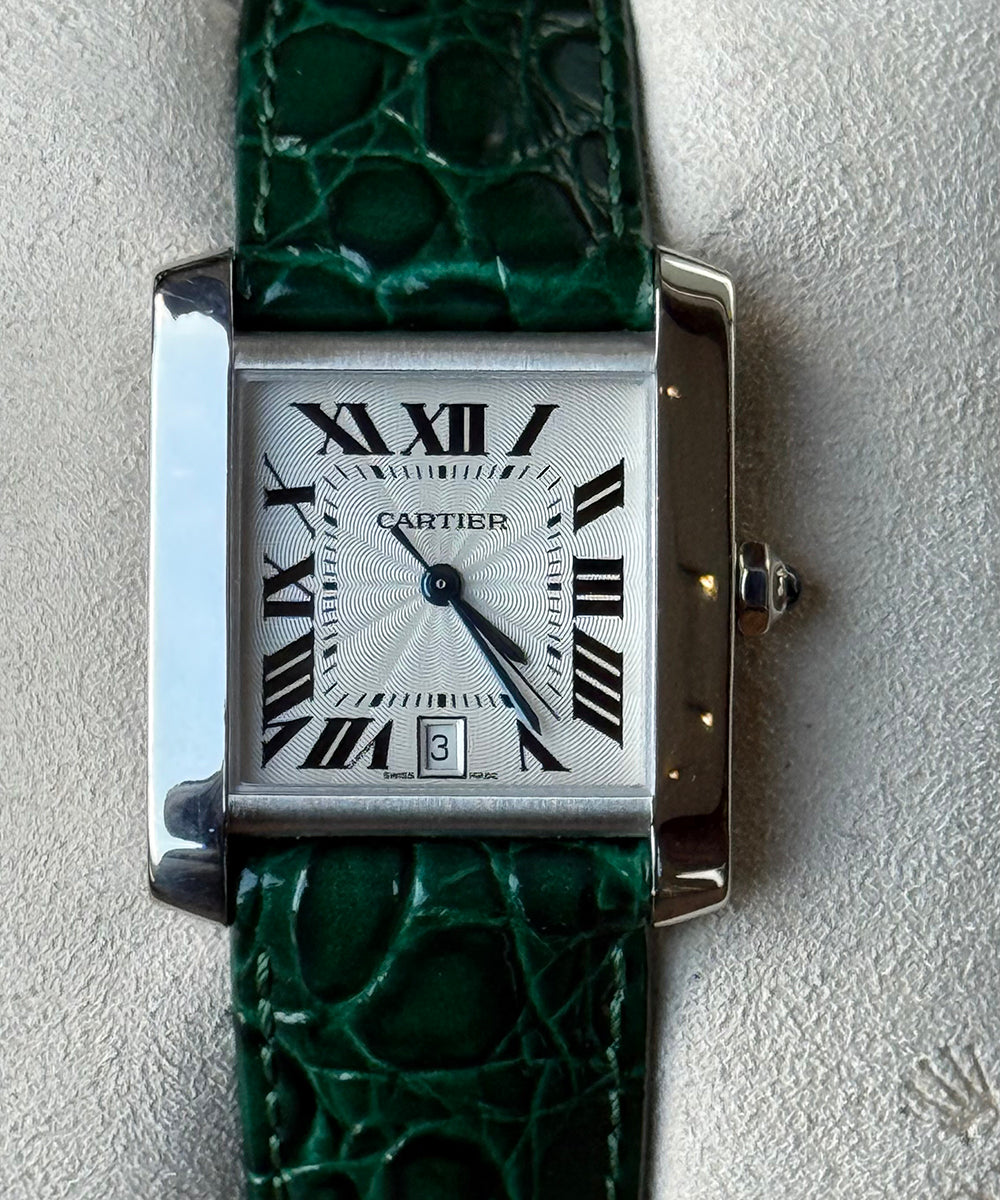 Cartier Tank Française - 2366 - 18k Top Condition 18kt White gold case + buckle