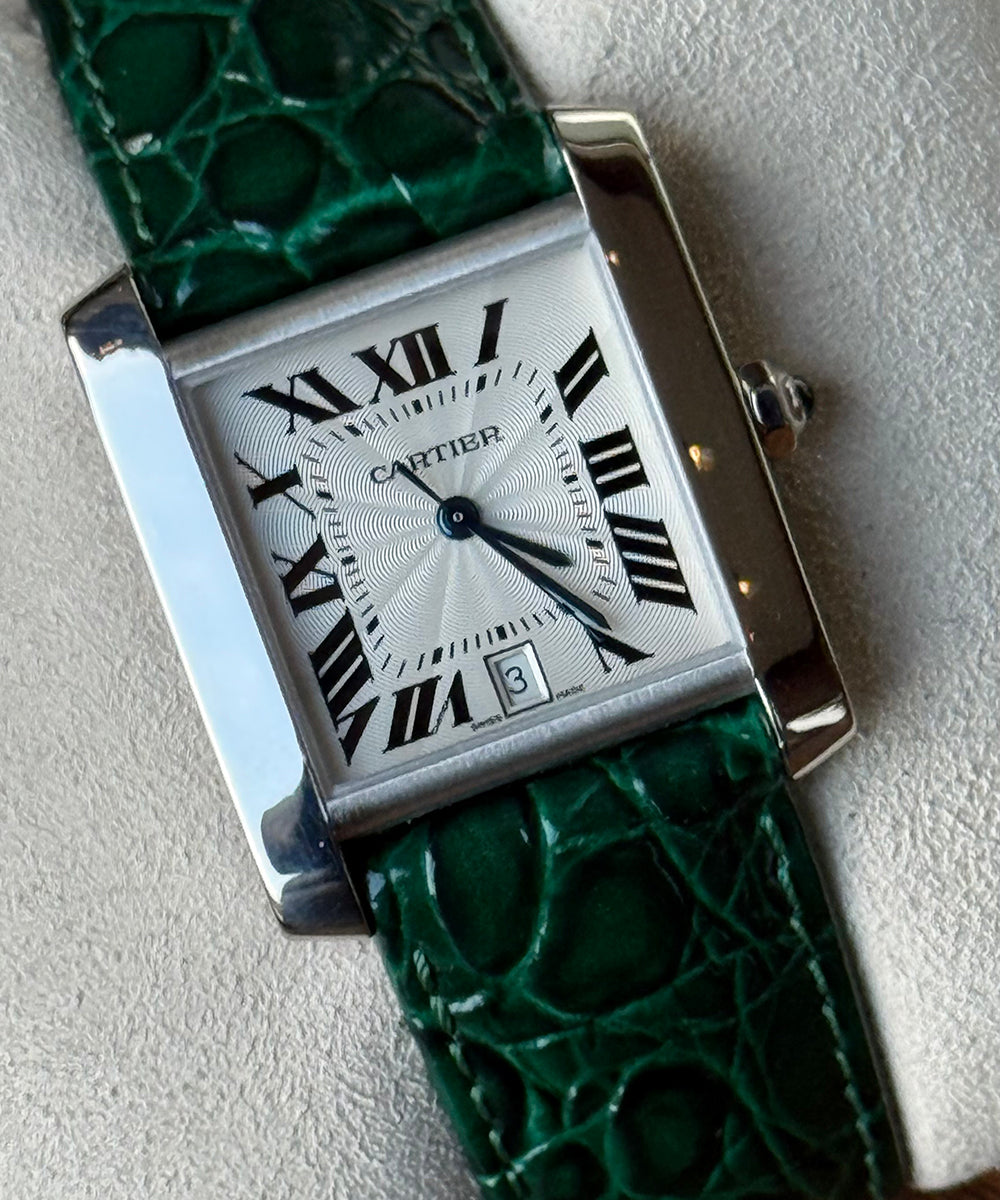 Cartier Tank Française - 2366 - 18k Top Condition 18kt White gold case + buckle