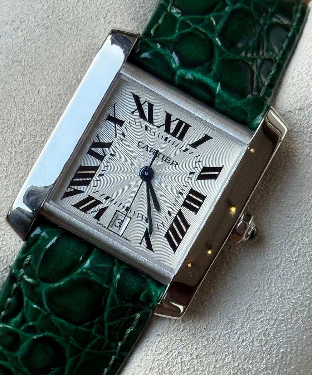 Cartier Tank Française - 2366 - 18k Top Condition 18kt White gold case + buckle