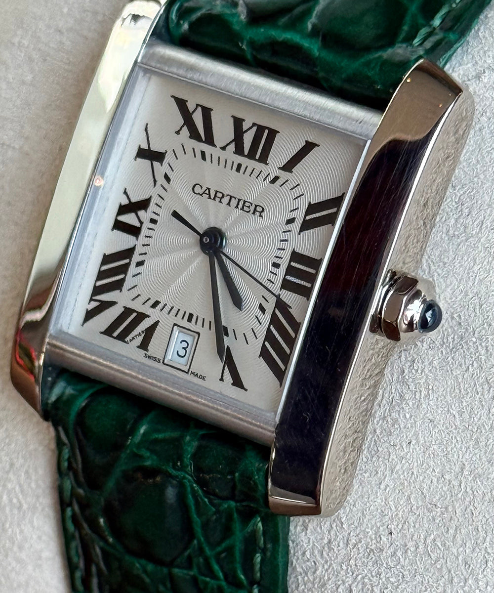 Cartier Tank Française - 18k Top Condition 18kt White gold case + buckle