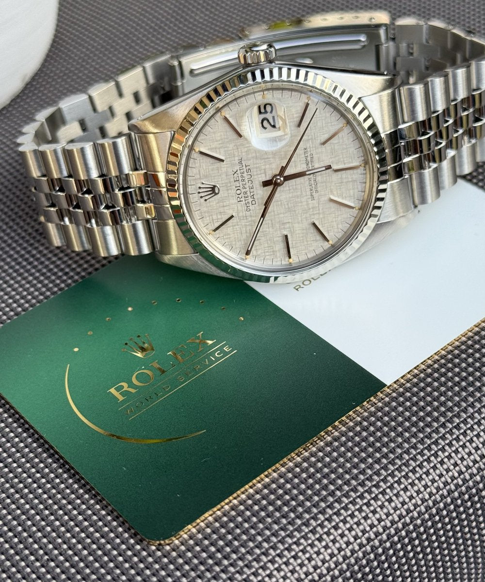 Rolex Datejust 36 16014 - Linen Dial Top Condition + Rolex Service / NFT Card 10/27