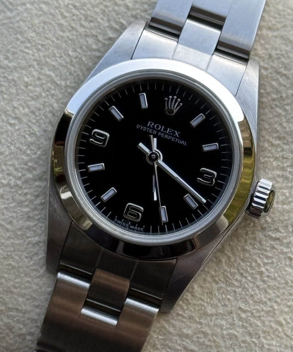 Rolex Oyster Perpetual 76080 (Arabic Dial) - Lady Fullset Top Condition like new