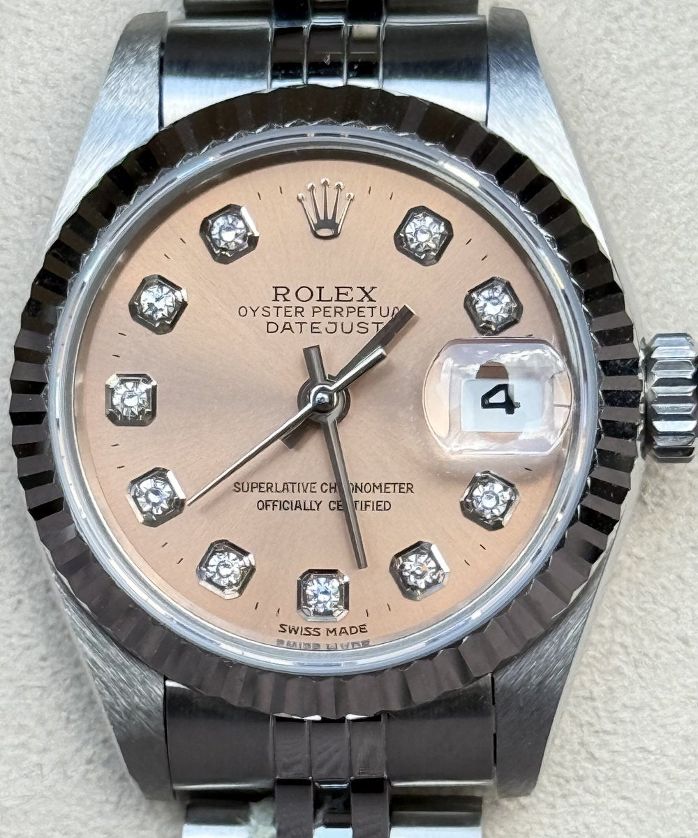Rolex Lady-Datejust 69174 - Top ! pink diamond dial incl rolex offic service card 2023