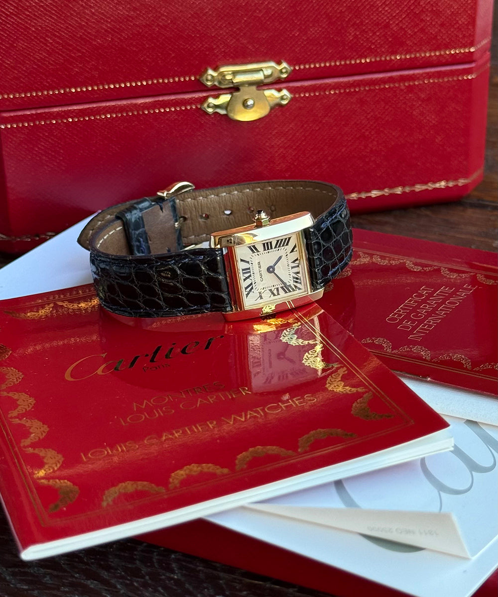 Cartier - Tank Française - W51012Q4 - 25 x 30 mm - top condition full set
